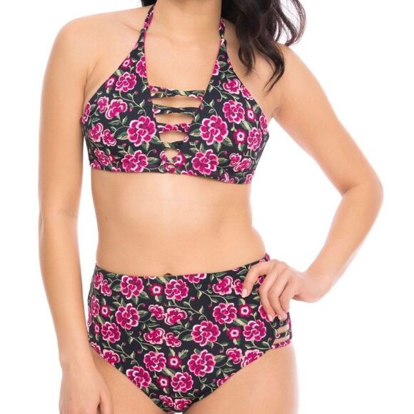 Moxi Blu Women's V-Neck Swimsuit Top With Strappy Criss-Cross Detailing Size XL - Picture 13 of 13